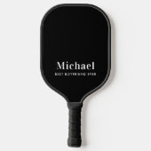 Beste vriend ooit Monogram Zwart Pickleball Paddle (Achterkant)