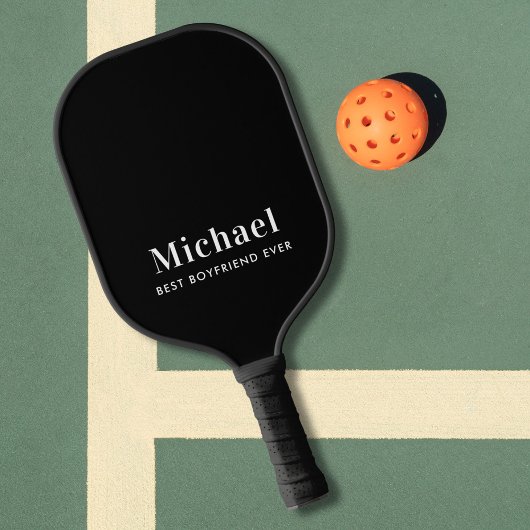 Beste vriend ooit Monogram Zwart Pickleball Paddle