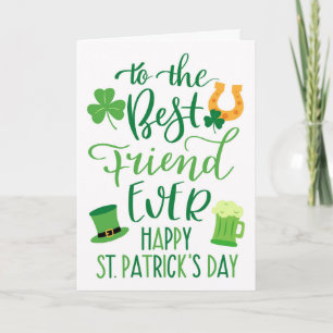 Beste vriend ooit St Patrick's Day Typografie Kaart