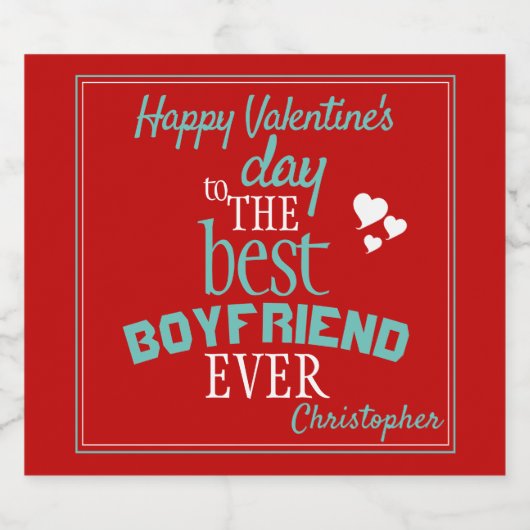 Beste vriend ooit Valentijnsdag Red Bier Etiket (Enkel label)