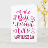 Beste Vriend Ooit Verpleegkundigen Dag Typografie  Kaart (Gele Bloem)