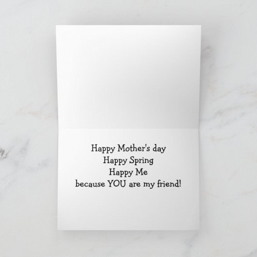 *BESTE VRIEND* OP "MOEDERDAG" KAART (Binnen)