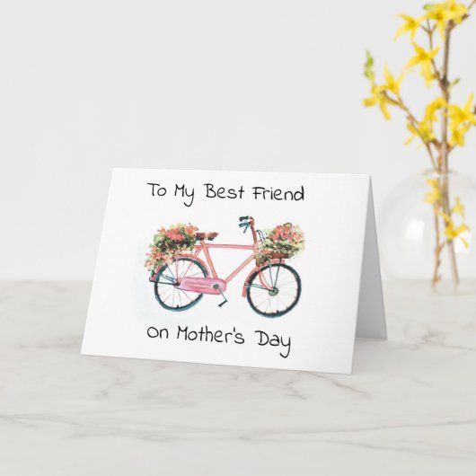 *BESTE VRIEND* OP "MOEDERDAG" KAART (Gele Bloem)