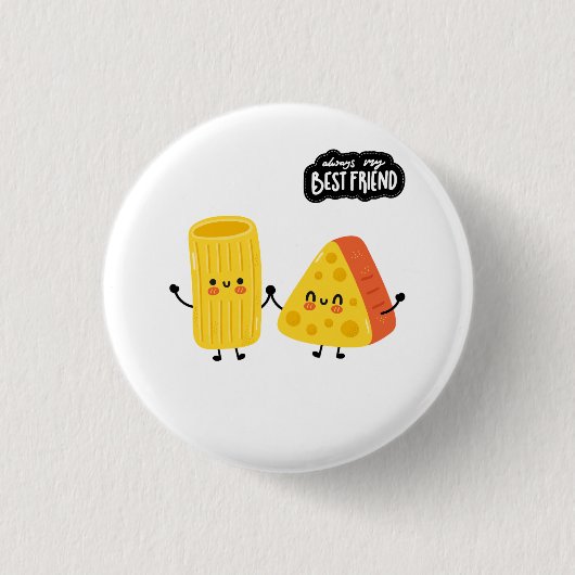Beste Vriend Pasta en Kaas Ronde Button 3,2 Cm (Voorkant)