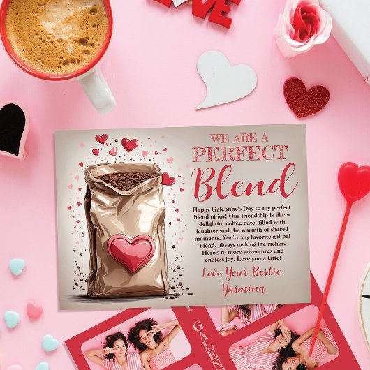 Beste Vriend Perfecte Mix 4 Foto Galentine's Day Feestdagenkaart