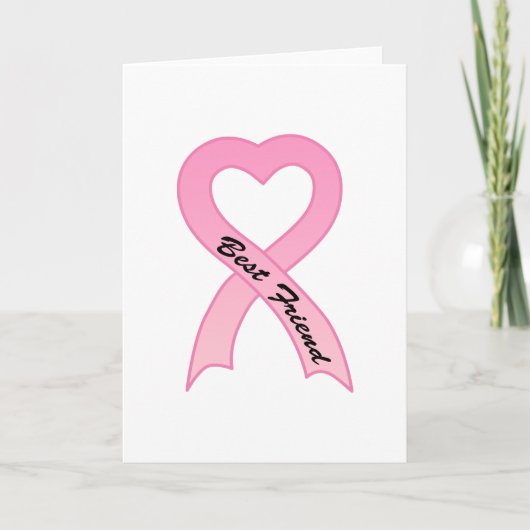 Beste vriend Pink Ribbon Wenskaart Kaart (Voorkant)