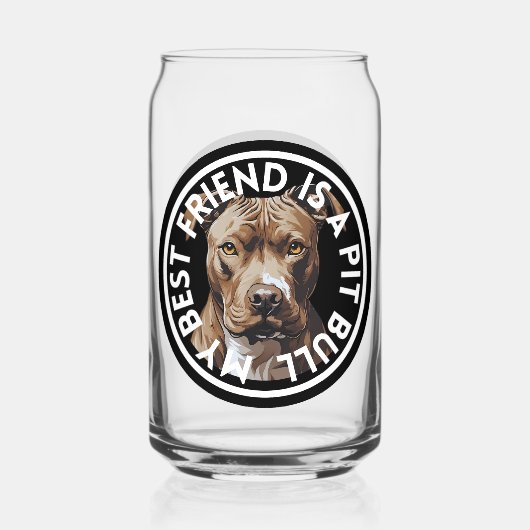 Beste vriend Pit Bull Terrier Blikvorm Glas (Voorkant)