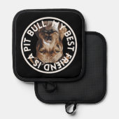 Beste vriend Pit Bull Terrier Pannenlap (Voorkant / Achterkant)