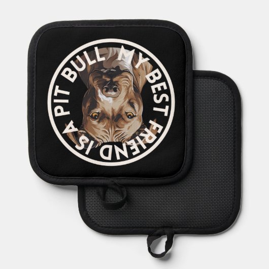 Beste vriend Pit Bull Terrier Pannenlap (Voorkant / Achterkant)