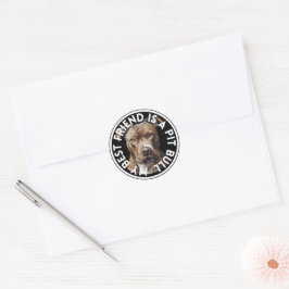 Beste vriend Pit Bull Terrier Ronde Sticker