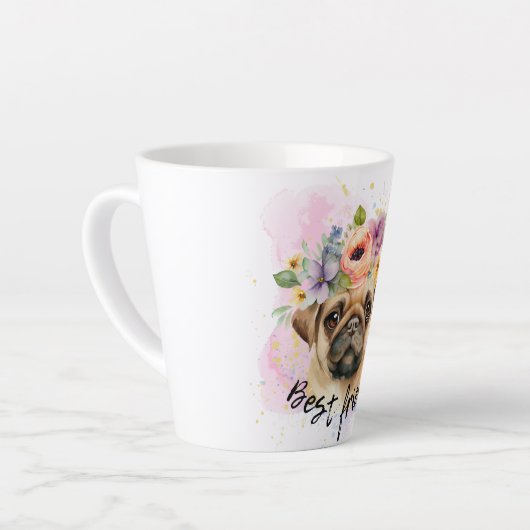 Beste vriend pug voor honden en pugs minnaar latte mok (Linkerhoek)