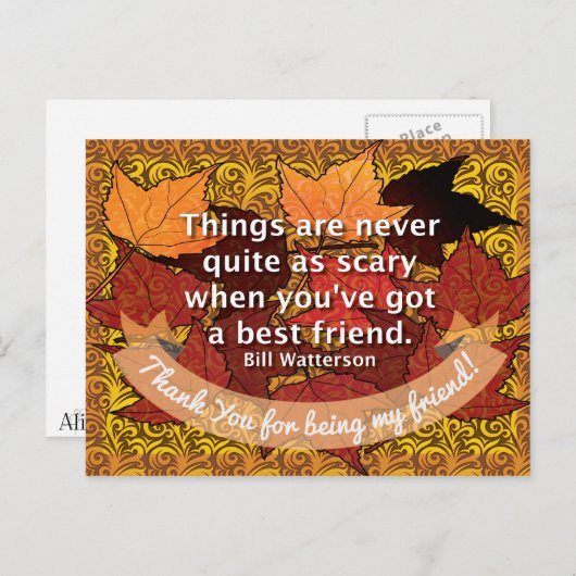 Beste vriend quote briefkaart (Voorkant / Achterkant)