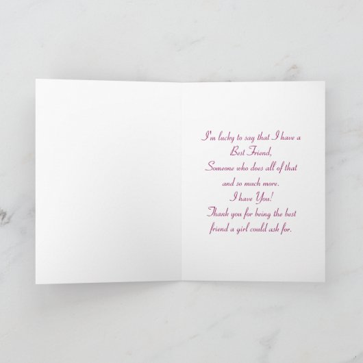 Beste vriend Roos Marmer Kaart (Binnen)