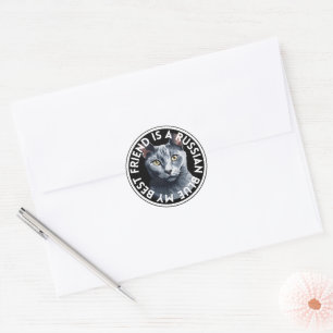 Beste vriend Russisch blauw Ronde Sticker