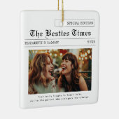 beste vriend | Schattigee Besties krantenfoto Keramisch Ornament (Rechts)