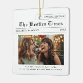 beste vriend | Schattigee Besties krantenfoto Keramisch Ornament (Links)