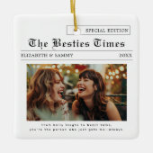 beste vriend | Schattigee Besties krantenfoto Keramisch Ornament (Voorkant)