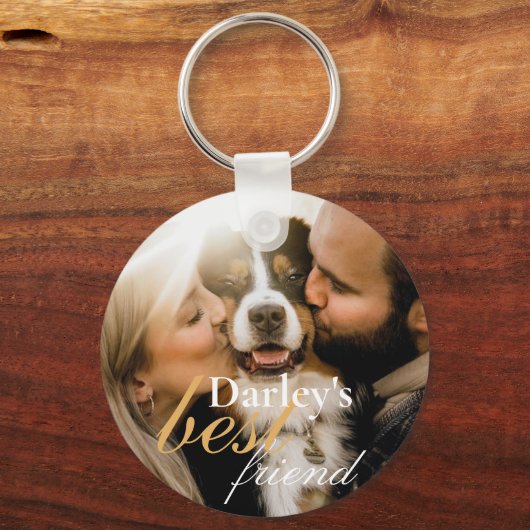 Beste vriend Schattigee foto familie Modern Sleutelhanger (Voorkant)
