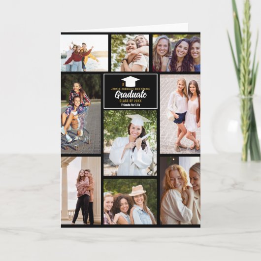 Beste Vriend Senior Photo Collage 2025 Afstuderen Kaart (Voorkant)