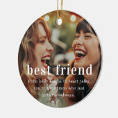 Beste Vriend | Sentimenteel Foto Kerstcadeau Keramisch Ornament (Links)