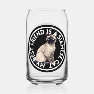 Beste vriend Siamese kat Blikvorm Glas