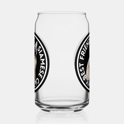 Beste vriend Siamese kat Blikvorm Glas (Links)