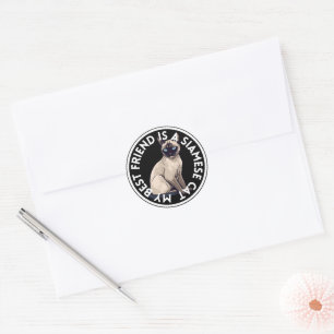 Beste vriend Siamese kat Ronde Sticker
