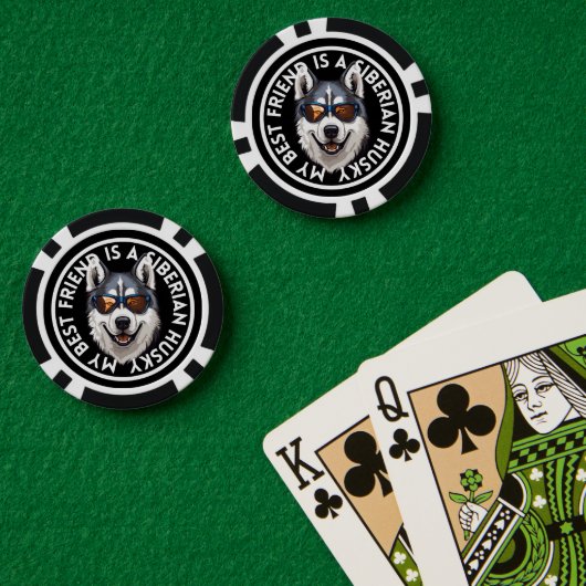 Beste vriend Siberische Husky Poker Chips (Pokertafel (Dubbel))