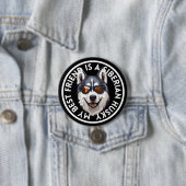 Beste vriend Siberische Husky Ronde Button 7,6 Cm (In situ)