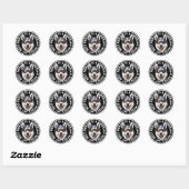 Beste vriend Siberische Husky Ronde Sticker (Vel)