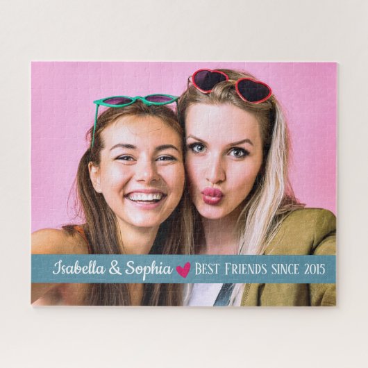 Beste vriend sinds moderne aangepaste fotosjabloon legpuzzel (Horizontaal)