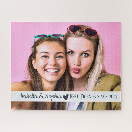 Beste vriend sinds moderne aangepaste fototemplate legpuzzel (Horizontaal)