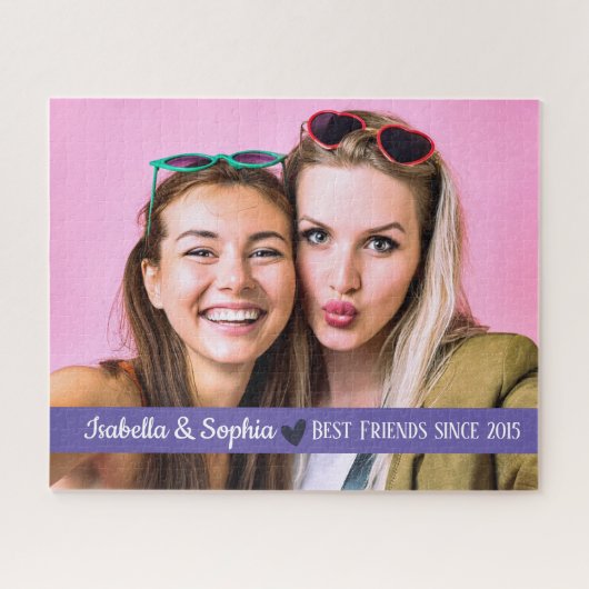 Beste vriend sinds moderne aangepaste fototemplate legpuzzel (Horizontaal)