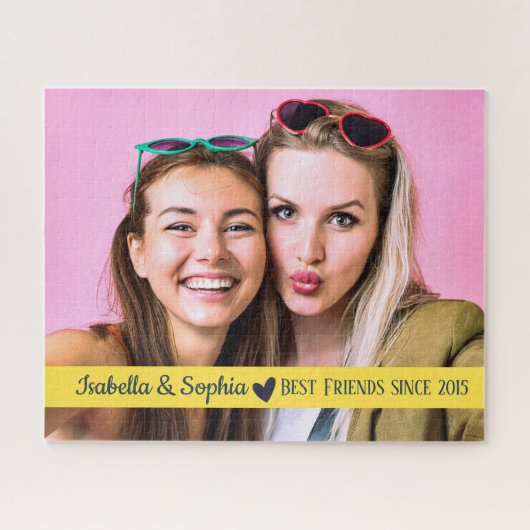Beste vriend sinds moderne aangepaste fototemplate legpuzzel (Horizontaal)