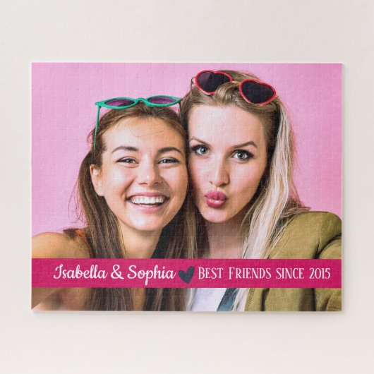 Beste vriend sinds moderne aangepaste fototemplate legpuzzel (Horizontaal)