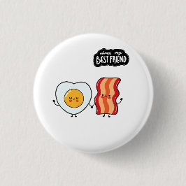 Beste vriend spek en eieren ronde button 3,2 cm