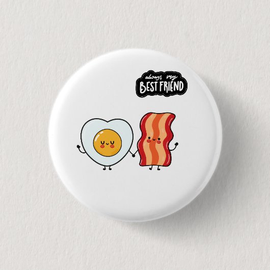 Beste vriend spek en eieren ronde button 3,2 cm (Voorkant)
