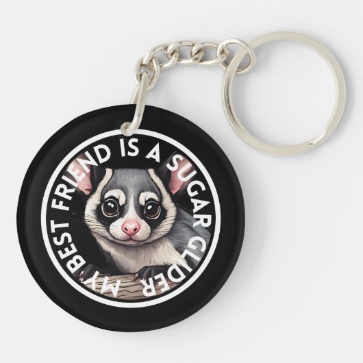 Beste vriend Sugar Glider Sleutelhanger (Achterkant)