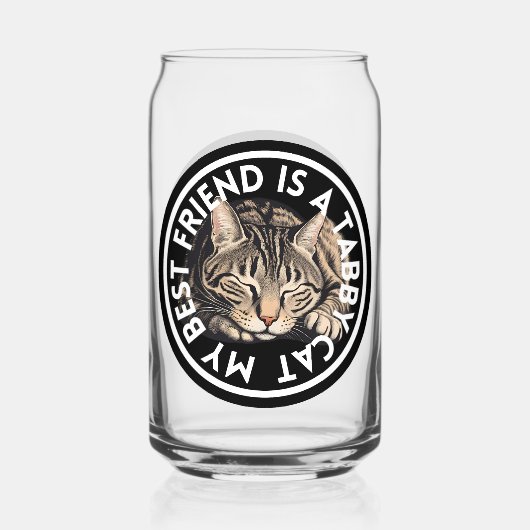 Beste vriend Tabby Cat Blikvorm Glas (Voorkant)