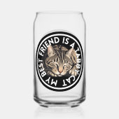 Beste vriend Tabby Cat Blikvorm Glas (Achterkant)