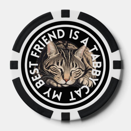 Beste vriend Tabby Cat Poker Chips (Voorkant)
