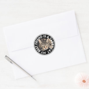 Beste vriend Tabby Cat Ronde Sticker