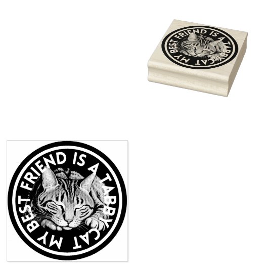 Beste vriend Tabby Cat Rubberstempel (Gestempeld)