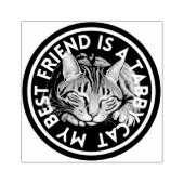 Beste vriend Tabby Cat Rubberstempel (Afrduk)