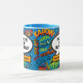 Beste vriend ter wereld naam leuk retro strip blau mok (Midden)