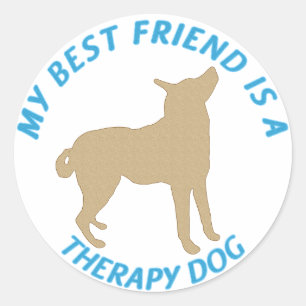 Beste vriend therapie hond ronde sticker