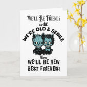 Beste vriend tot oud en seniel verjaardag kaart (Gele Bloem)