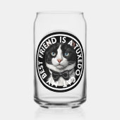 Beste vriend Tuxedo Cat Blikvorm Glas (Achterkant)