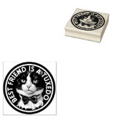 Beste vriend Tuxedo Cat Rubberstempel (Gestempeld)
