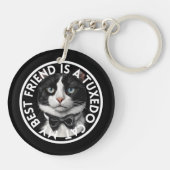 Beste vriend Tuxedo Cat Sleutelhanger (Achterkant)